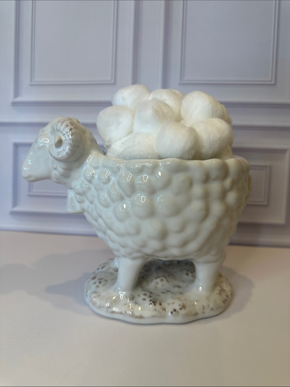 Juliska White Ceramic Ram Serving Bowl Renoir - Picture 5 of 7